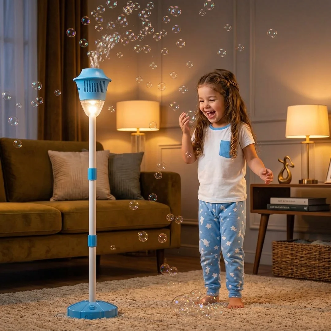 Buballoon creating glowing bubbles